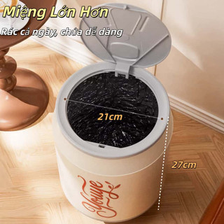 Thùng Rác Coke Dung Tích 13L Có Nắp Nhấn Nhỏ Gọn, Đa Năng Cho Phòng Khách, Nhà Tắm, Ô Tô Có Bánh Xe