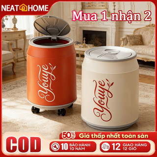 Thùng Rác Coke Dung Tích 13L Có Nắp Nhấn Nhỏ Gọn, Đa Năng Cho Phòng Khách, Nhà Tắm, Ô Tô Có Bánh Xe