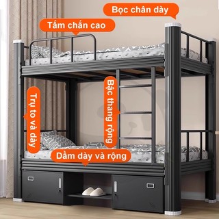 Giường Tầng Sắt Cho Bé Có Tủ Kết cấu vững chắc Sơn tĩnh điện cao cấp Thanh chắn an toàn