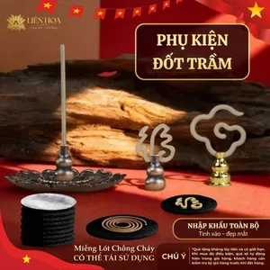 Bộ Đế Cắm Nhang Xông Trầm Liên Hoa – Phụ Kiện Thưởng Trầm, Thờ Cúng Trang Nghiêm