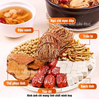 Set nấu Lẩu Gà Quảng Đông, canh nhân sâm quảng đông, canh ngũ chi mao đào, lẩu gà họ mạc