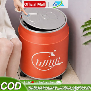 Thùng Rác Coke Dung Tích 13L , Có Nắp Ấn, Hộp Đựng Rác Nhỏ Gọn Cho Phòng Khách, Phòng Tắm, Ô Tô