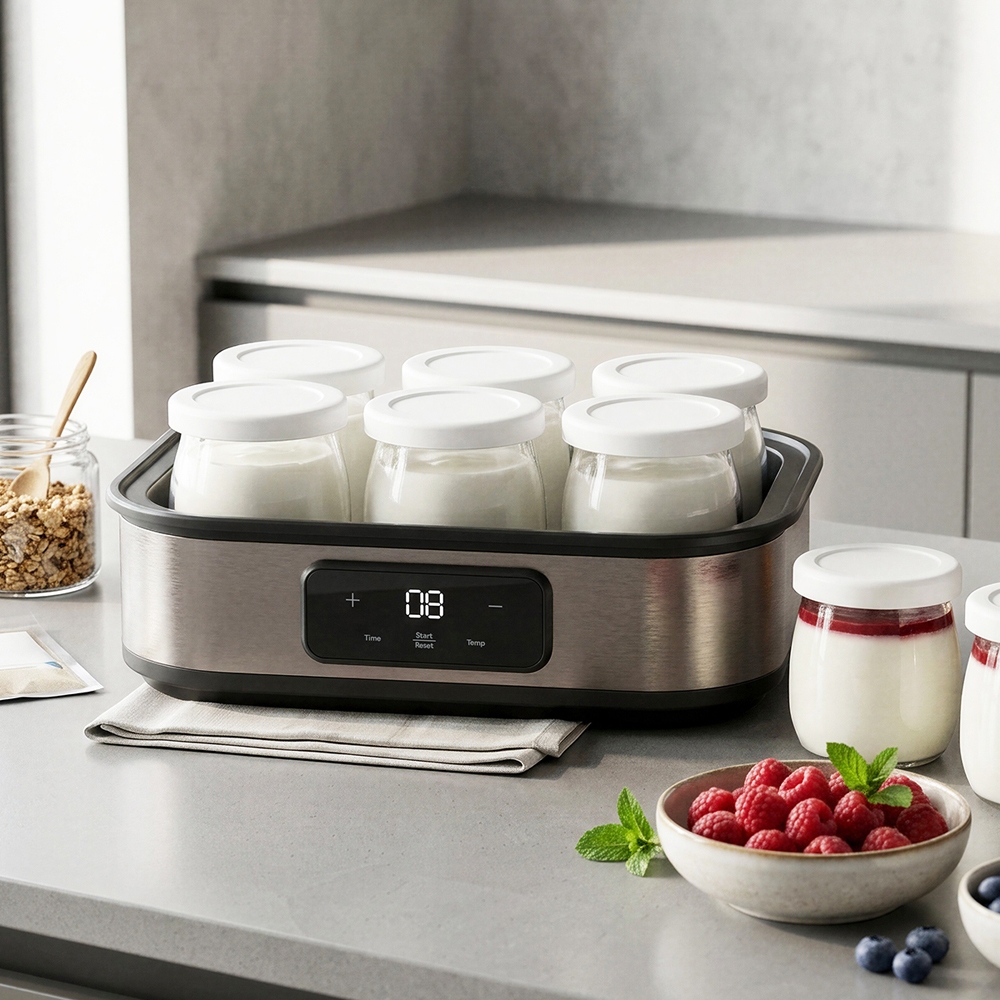 Máy Làm Sữa Chua LocknLock Digital yogurt maker EJY213GRY 1.08L kèm 6 hũ thủy tinh Màu xám - K-MALL
