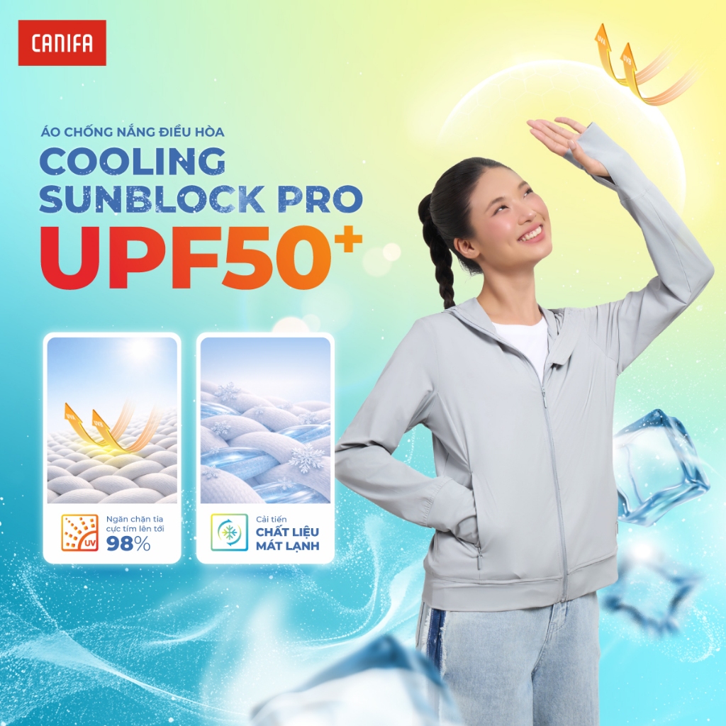 Áo chống nắng nữ CANIFA mát lạnh thoáng khí chống 98% UV bản cải tiến 2026 6OT26S002