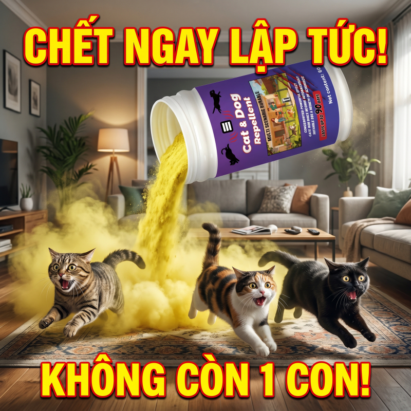 💫 Bảo vệ lâu dài 90 ngày 💫 Bột đuổi mèo & chó 600g – Chống mưa, chống nắng, an toàn, hiệu quả lâu dài ✅
