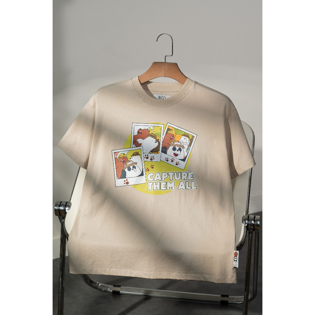 [BST We Bare Bears] Áo Thun BOO Unisex Form Boxy In Hình Gấu Ngộ Nghĩnh Đáng Yêu, Chất Liệu Thoáng Mát, Dày Dặn