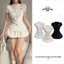 Áo Sơ mi Chiết eo Chấm bi logo GIRLFRIEND FFCLUB