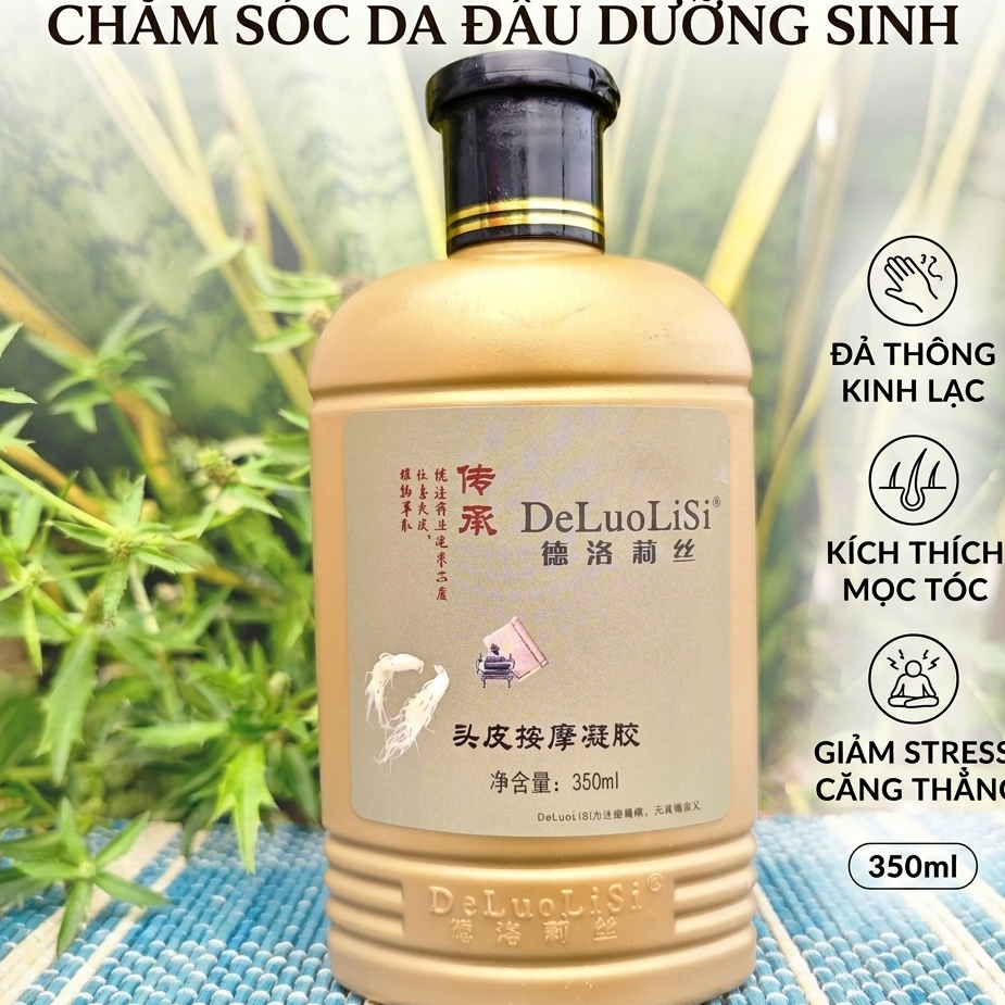Gel Massage Da Đầu DeLuoLiSi 350ml - Liệu Pháp Dưỡng Sinh Đả Thông Kinh Lạc, Giảm Stress & Kích Thíc