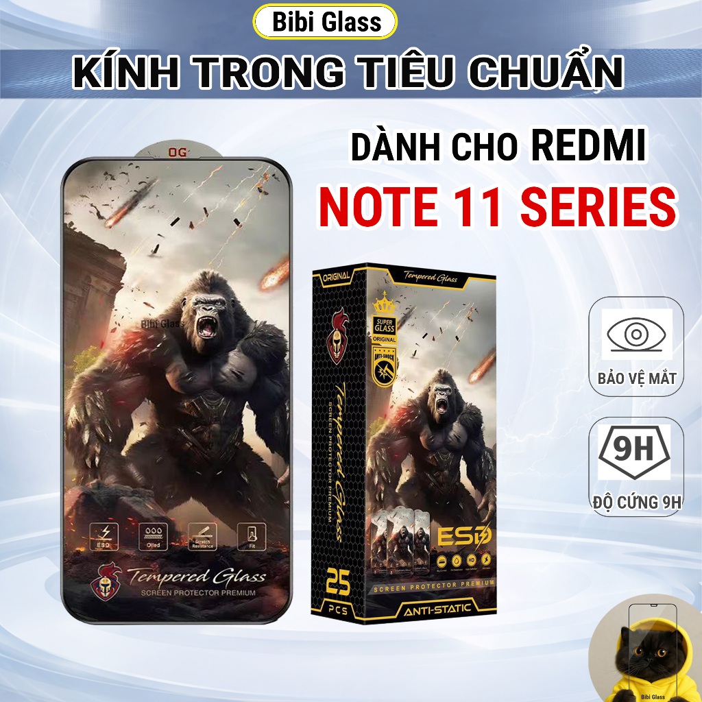 Kính cường lực Redmi Note 11, 11 Pro 5G China, 11s 4G|5G cao cấp full màn trong suốt bảo vệ màn hình điện thoại bibi