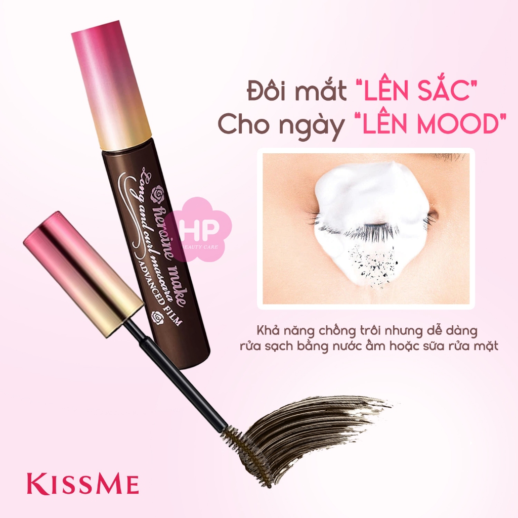 Mascara Màng Film Giúp Nâng Cong Và Dài Mi Kissme Heroine Make Long & Curl Advanced Film (Màu Nâu02)