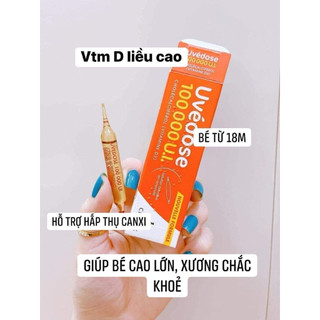 (date 2028) Vitamin D3 Uvedose 100000 UI Cho Bé Từ 18 Tháng , hàng Pháp