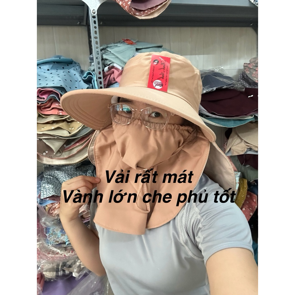 Nón Mũ Chống Nắng Vành To Cao Cấp, Vải Mát Thoáng, Form Ôm Gọn Mặt