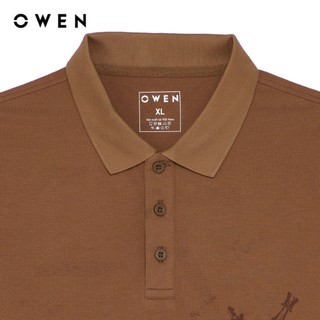 Owen - Áo polo Regular Fit APV262004 màu Nâu chất liệu CVC Spandex
