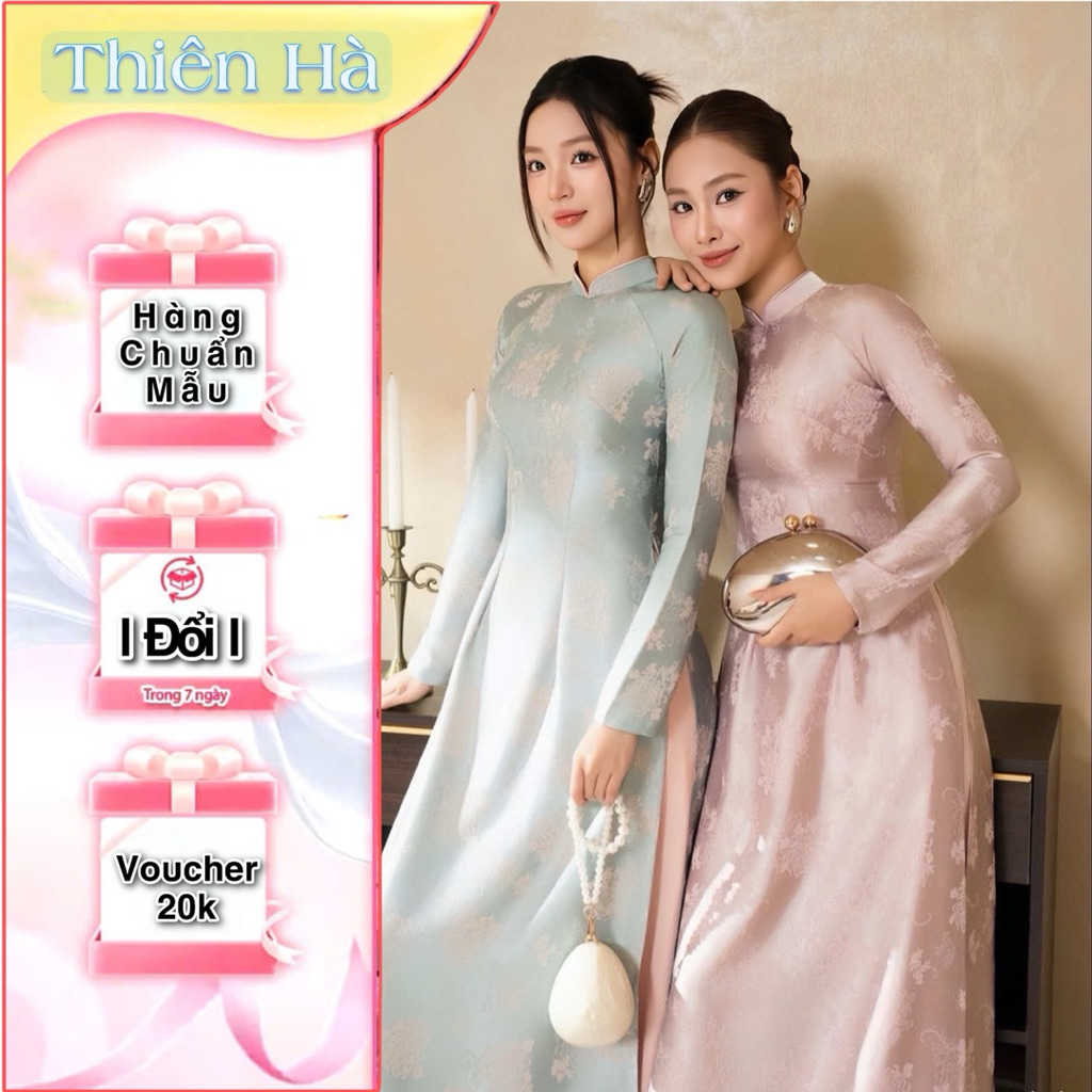 Áo Dài Gấm Truyền Thống Hoa Cúc Nhã Nhặn Và Sang Trọng Của Các Sự Kiện