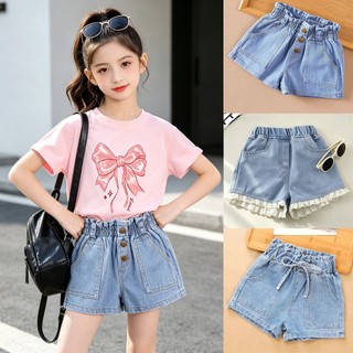 QuầN Short Jean Trẻ Em MớI HàN QuốC ThờI Trang, Dễ ThươNg ThoảI MáI, VảI QuầN đùI Cho Bé GáI