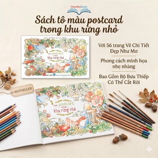 Sách Tô Màu Tiệm postcard trong khu rừng nhỏ