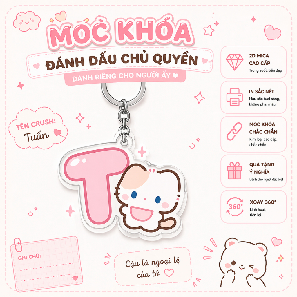 3 Kitty Móc Khóa Chữ Cái Dễ Thương Mica 2 Mặt In Theo Yêu Cầu Thiết Kế Độc Đáo Chất Liệu Sang Trọng Tạo Nên Sự Đẳng Cấp