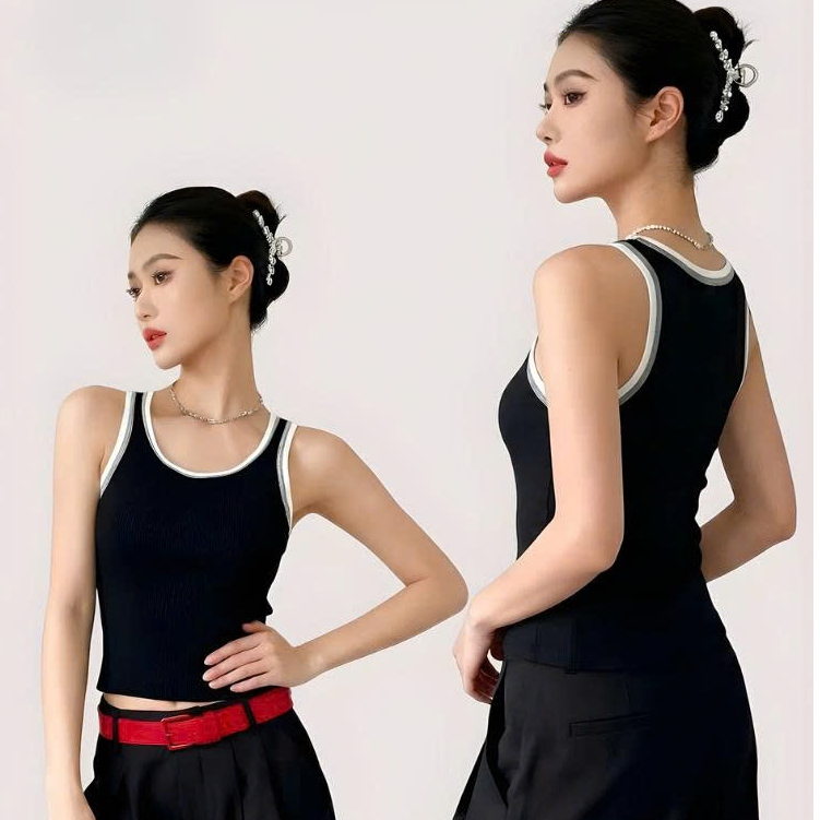 Áo Ba Lỗ Nữ Có Sẵn Mút Ngực, Áo Tank Top Nữ Chất Liệu Tencel Ôm Body Phong Cách Thể Thao 8008