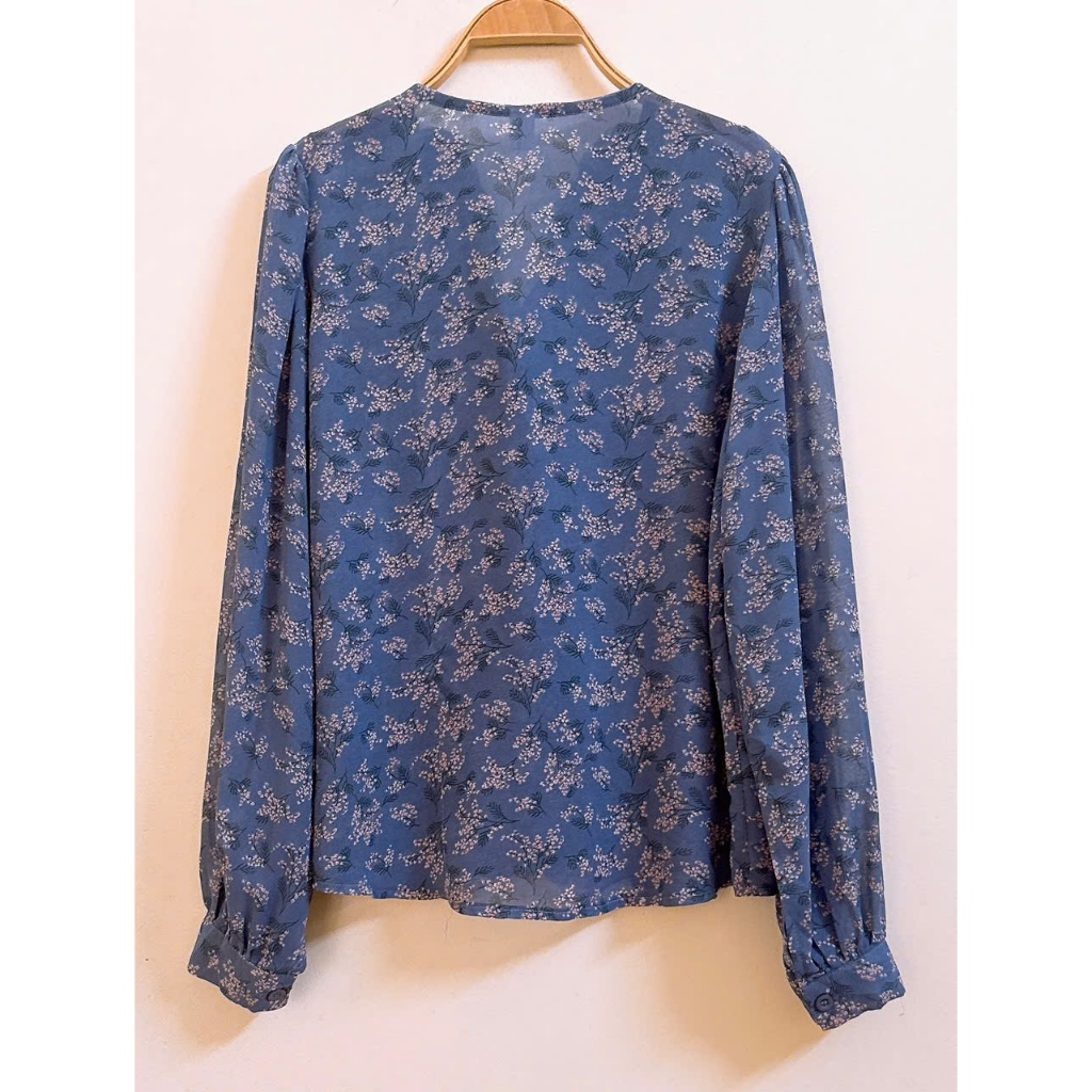 Áo sơ mi voan nữ hoa nhí dài tay - 2 Hand (Size L-XL)