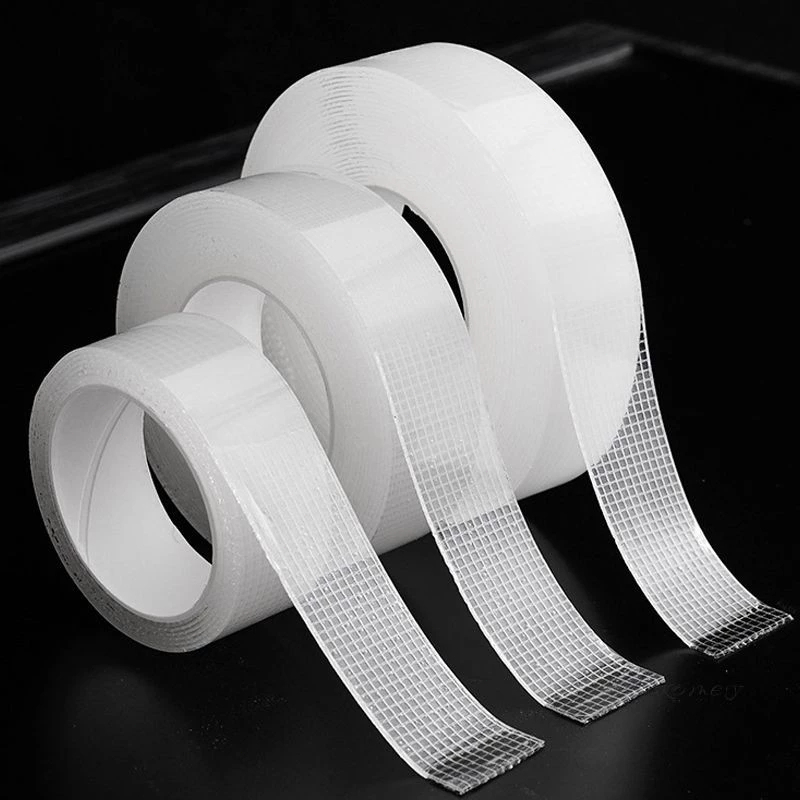 🌤️COD🌤️Băng keo hai mặt Nano lưới dày 1 mm, Vật liệu Acrylic Nano, có thể giặt được, tái sử dụng, tự dính