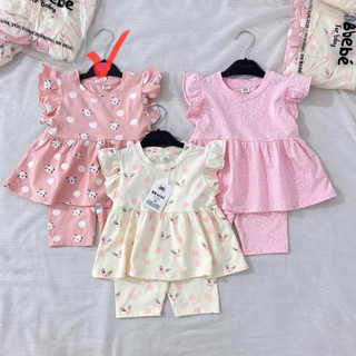 Bộ cộc tay dáng babydol chất cotton mềm mát cho bé gái siêu xinh - Bộ canh tiên quần legging