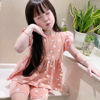 Bộ cộc tay dáng babydol chất cotton mềm mát cho bé gái siêu xinh - Bộ canh tiên quần legging