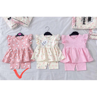 Bộ cộc tay dáng babydol chất cotton mềm mát cho bé gái siêu xinh - Bộ canh tiên quần legging