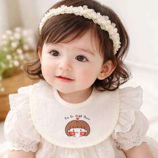 Set 2 yếm tròn em bé Việt Nam anchee, chất đũi gân dày dặn cho bé