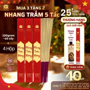Nhang Trầm Hương Thượng Hạng 49cm Liên Hoa 100g [Mua 3 Tặng 2] – Nhang Cây 5 Tấc Ít Khói, Thơm Đậm