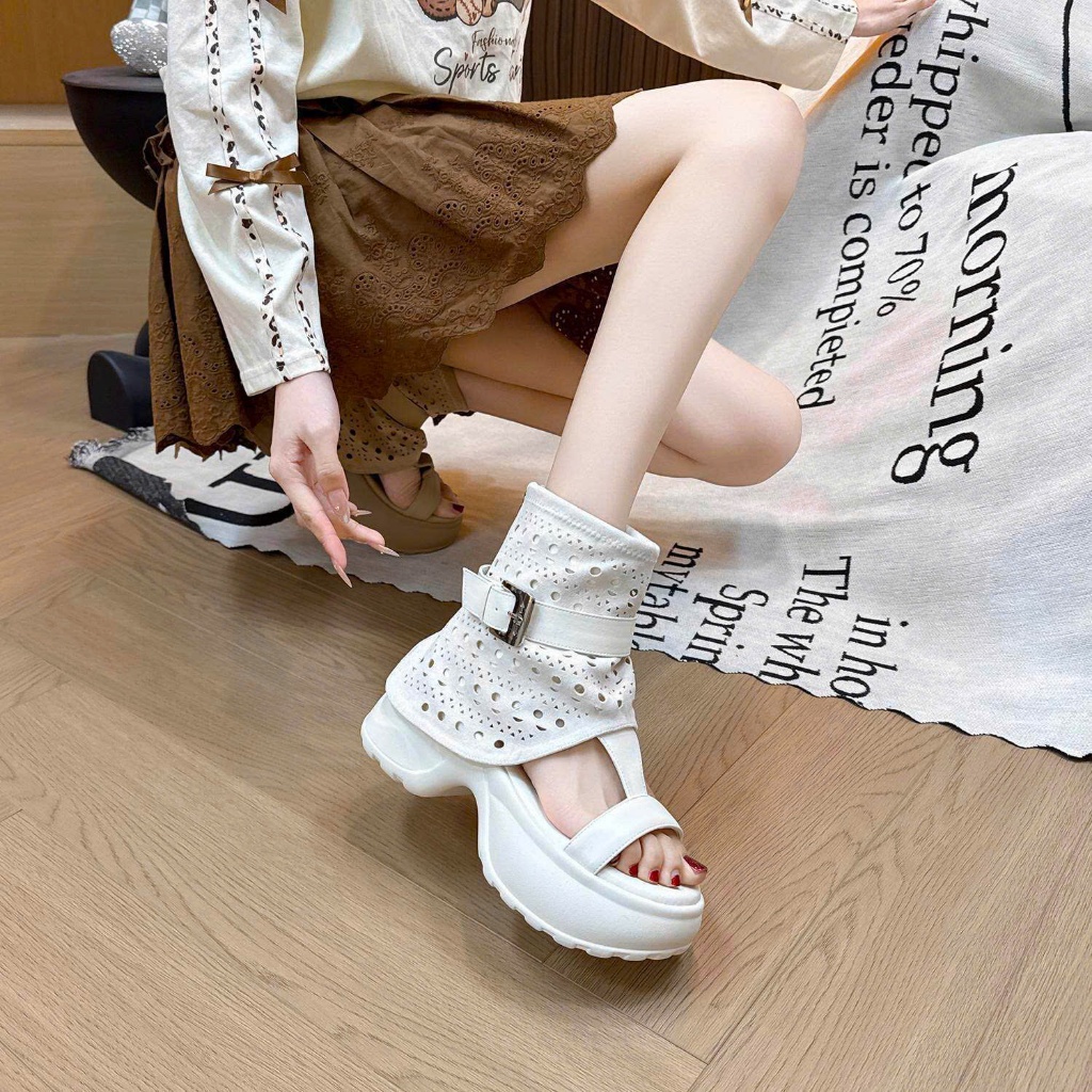 Giày Sandal Đế Xuồng Kiểu La Mã Tăng Chiều Cao 8cm, Kiểu Dáng Mùa Hè Mới Năm 2026