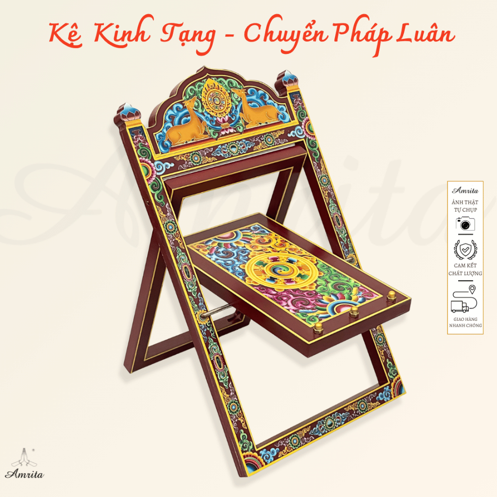 [Amrita] Kệ Kinh Tạng - Bàn Tụng Kinh Kệ Tụng Kinh - Kệ Kinh Sách- Kệ Tụng Kinh Đọc Sách - Kệ Chuyển Pháp Luân - CXNP448