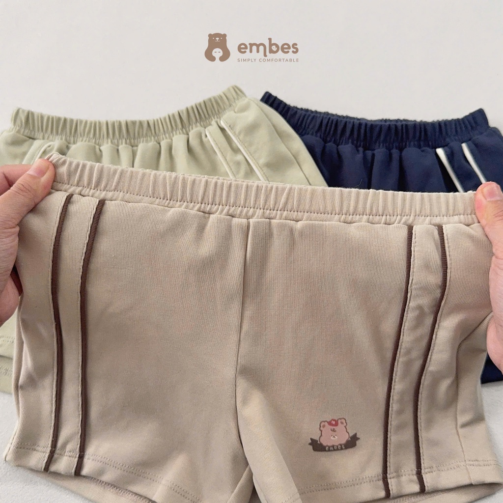 Bộ Cộc Bé Trai Embes, Bộ Polo Cộc Tay Dáng Thể Thao Thêu Hình Chất Cotton Cho Bé Tai Size Từ 8-17Kg