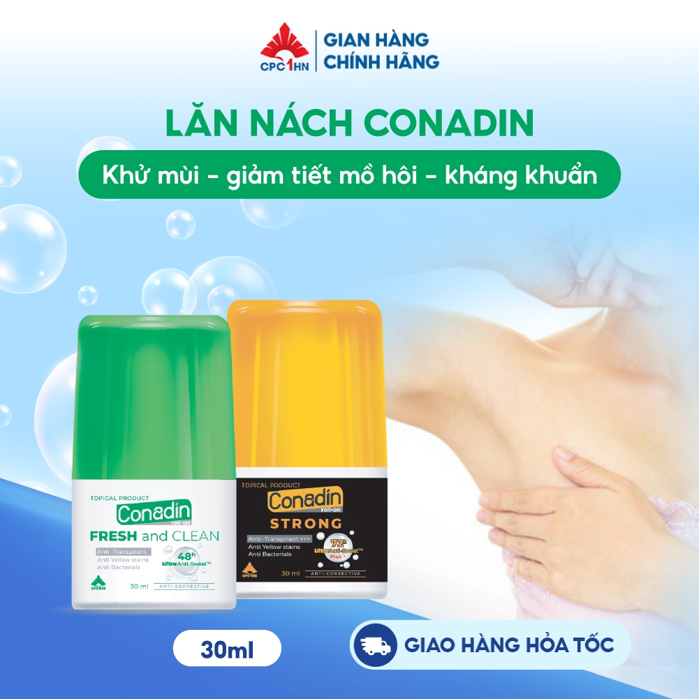 Lăn Nách Ngăn Mồ Hôi Khử Mùi Chuyên Sâu CONADIN hiệu quả sau 1 lần lăn, không mùi hương