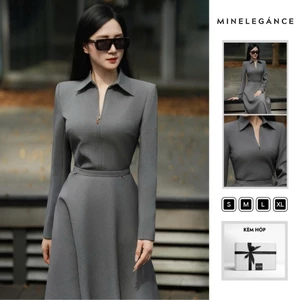 MINELEGÁNCE - ĐẦM XÒE CỔ ĐỨC DÁNG DÀI THANH LỊCH, CÔNG SỞ - MIN257