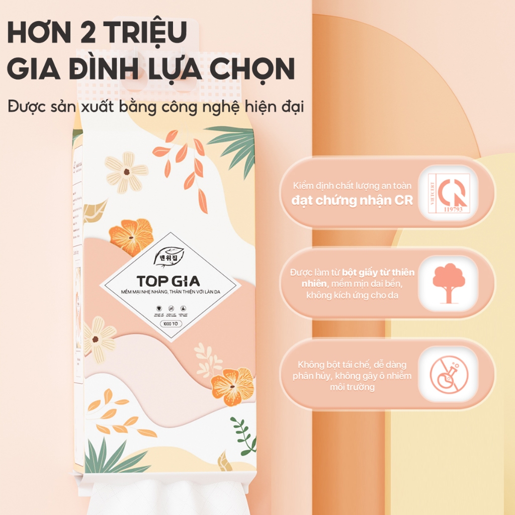 Combo thùng 5 bịch tiểu hạ và 1 bịch khăn mặt khô sắc việt Topgia