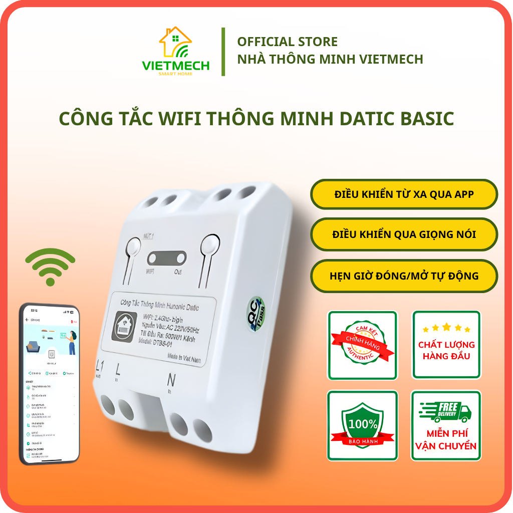 Công Tắc Thông Minh Hunonic Datic Basic - Điều Khiển Từ Xa Qua App, Hẹn ...