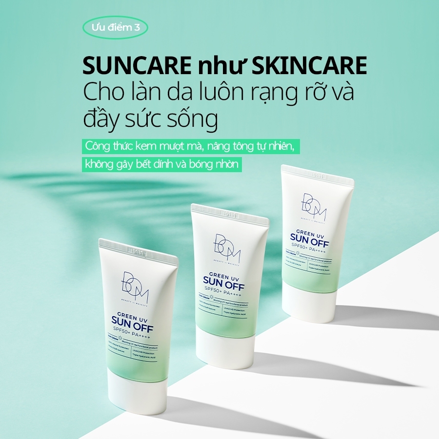 Combo Sữa Rửa Mặt 8 Loại Trà và Kem Chống Nắng Green UV SPF50+/PA++++ BOM Eight Tea 150ml & 50ml