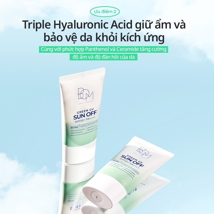 Combo Sữa Rửa Mặt 8 Loại Trà và Kem Chống Nắng Green UV SPF50+/PA++++ BOM Eight Tea 150ml & 50ml