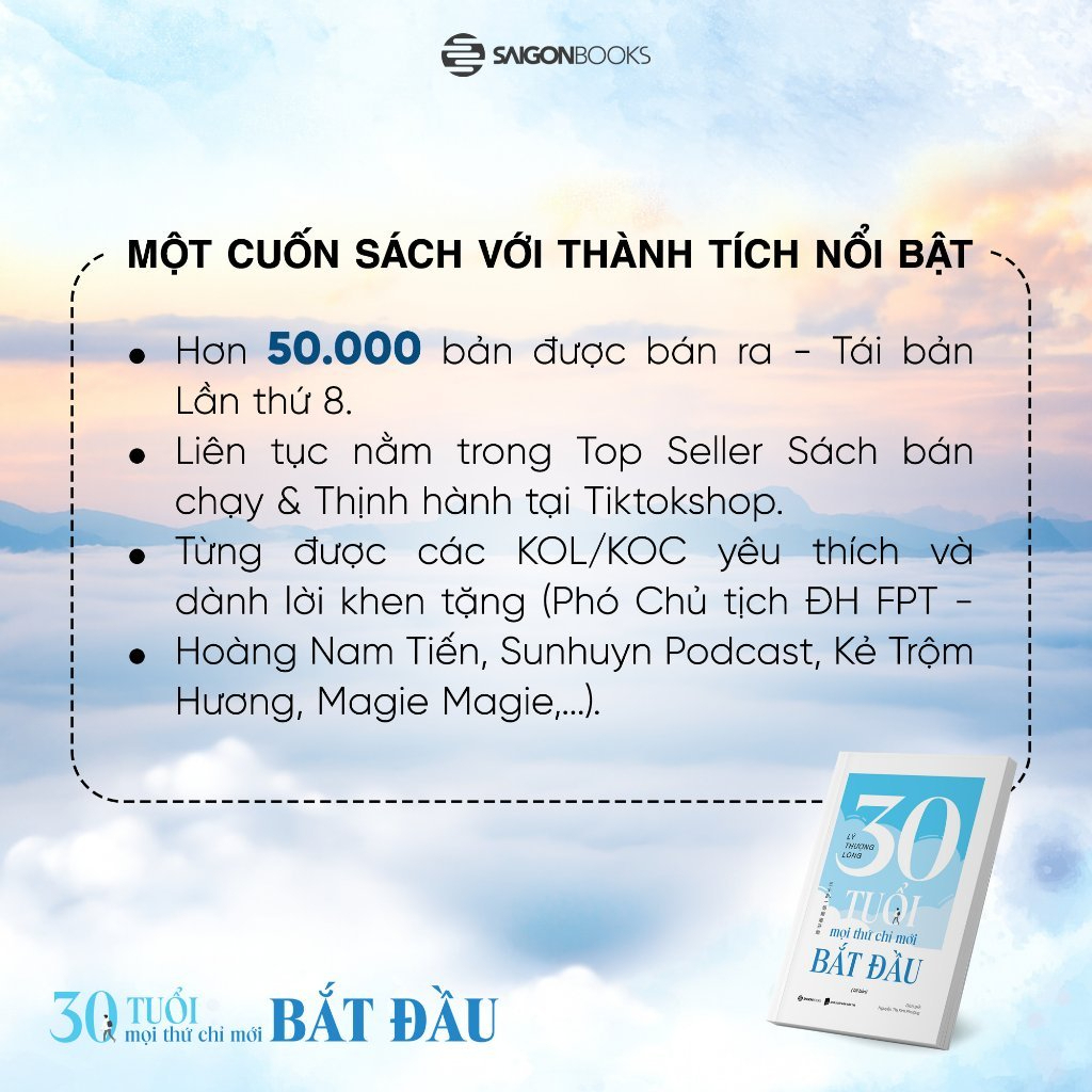 Sách - 30 Tuổi Mọi Thứ Chỉ Mới Bắt Đầu - Lý Thượng Long