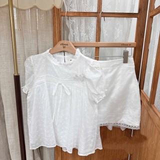Set áo babydoll thô boi áo kèm chân váy A phối ren hàng hai lớp (HÀNG SẴN) LAVIAN S62