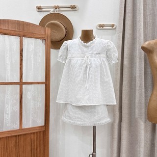 Set áo babydoll thô boi áo kèm chân váy A phối ren hàng hai lớp (HÀNG SẴN) LAVIAN S62