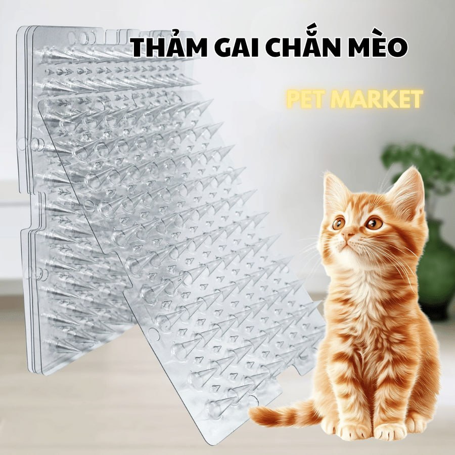PC178 PETMK THẢM GAI TRONG SUỐT CHẮN MÈO, THẢM GAI CHỐNG ĐUỔI MÈO
