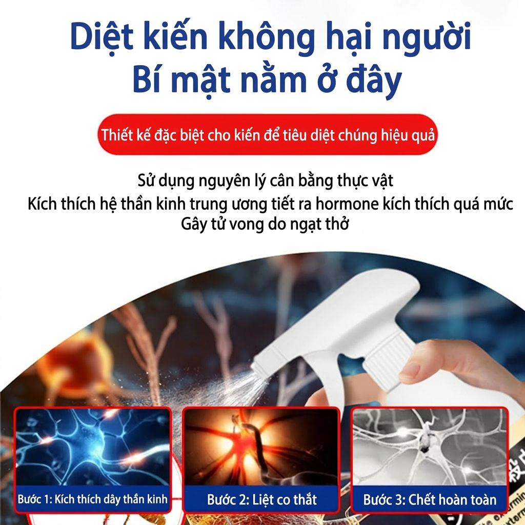🐜 Giải quyết vấn đề mối triệt để 🐜 Thuốc diệt mối & kiến 500ml – An toàn cho người và vật nuôi, sử dụng tiện lợi ✅