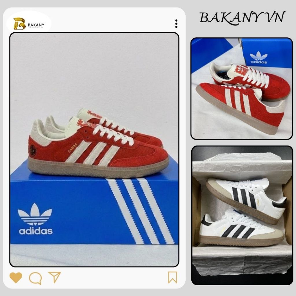 Giày Thể Thao Samm.Ba Đỏ, GIày Sneaker Samm.ba Đỏ Thời Trang Nam Nữ