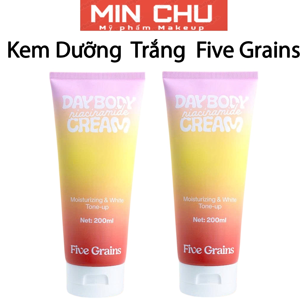 Kem Dưỡng Nâng Tone Body Five Grains Trắng Da 200ml Dưỡng Ẩm Nâng Tone Da