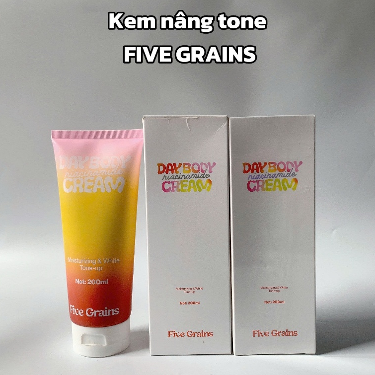 Kem Dưỡng Nâng Tone Body Five Grains Trắng Da 200ml Dưỡng Ẩm Nâng Tone Da