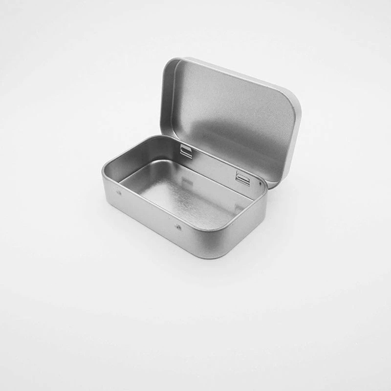 🌤️COD🌤️Hộp thiếc Mini rỗng hình chữ nhật bằng kim loại Tinplate Đẩy kẹo Hộp đựng thuốc Hộp đựng lọ có bản lề