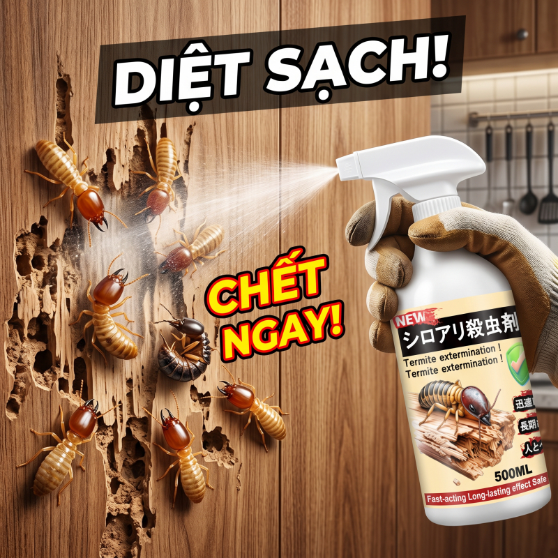 🐜 Giải quyết vấn đề mối triệt để 🐜 Thuốc diệt mối & kiến 500ml – An toàn cho người và vật nuôi, sử dụng tiện lợi ✅