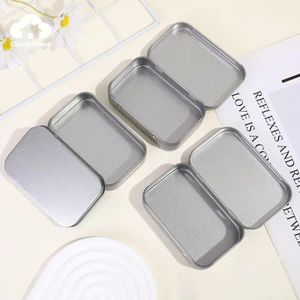 🌤️COD🌤️Hộp thiếc Mini rỗng hình chữ nhật bằng kim loại Tinplate Đẩy kẹo Hộp đựng thuốc Hộp đựng lọ có bản lề