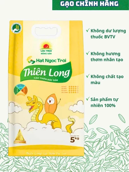 Gạo xốp, mềm Thiên Long của Tập đoàn Hạt Ngọc Trời 5kg